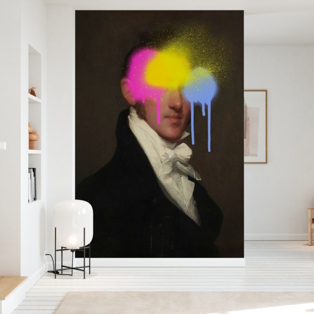 Tapet modern Concealed Portrait I cu un portret clasic, cu o notă modernă.