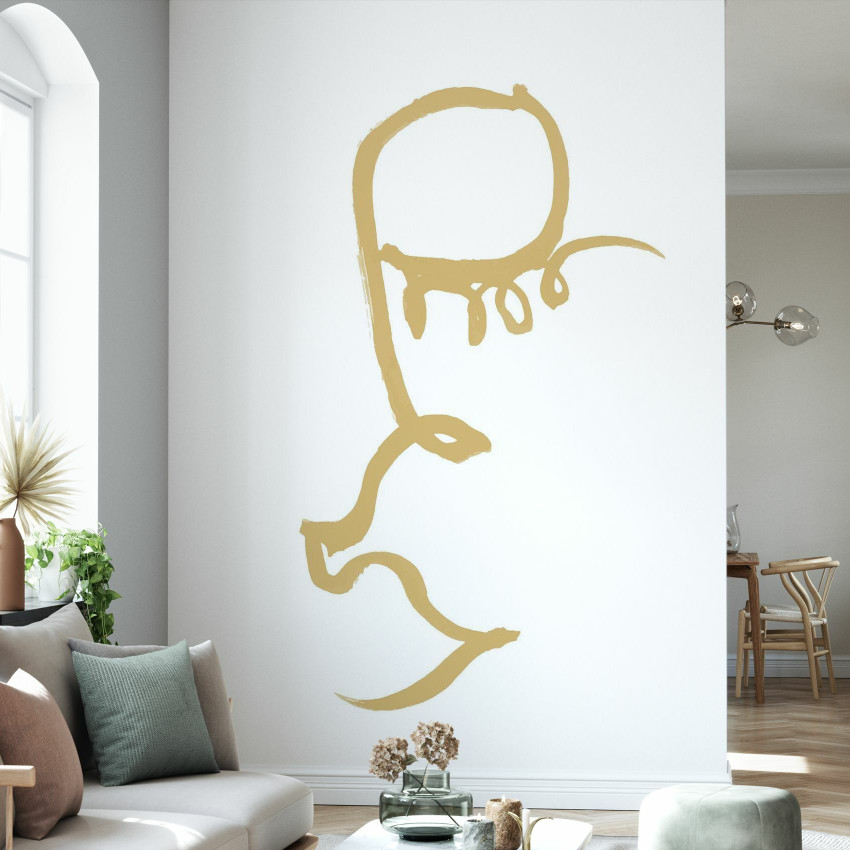 Tapete minimaliste cu un design modern, Half Face, Black, pentru living, dormitor sau hol.