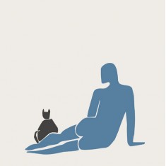 Fototapet Woman and Cat, Personalizat, Photowall
