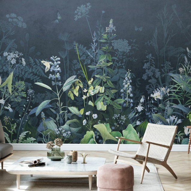 Tapet cu design floral Blue Forest