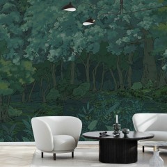 Fototapet Green Forest in the Night, Personalizat, Photowall
