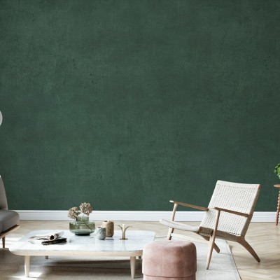 Tapet cu perete din piatră antică, în culoarea verde smarald, pentru decorarea casei.