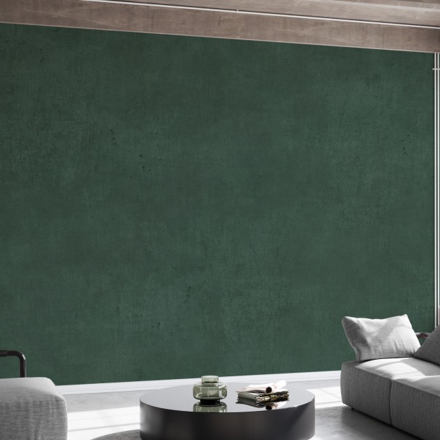 Tapet cu perete din piatră antică, în culoarea verde smarald, pentru decorarea casei.