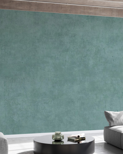 Tapet cu aspect de piatră antică, în nuanțe de turcoaz, pentru un look modern și elegant.