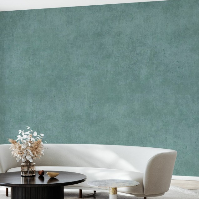 Tapet cu aspect de piatră antică, în nuanțe de turcoaz, pentru un look modern și elegant.