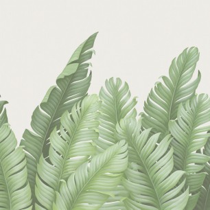 Fototapet Majestic Leaves, Cream and Sage, personalizat, Photowall