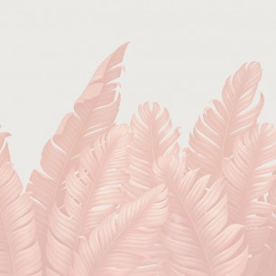 Fototapet Majestic Leaves, Pure White and Pink, personalizat, Photowall