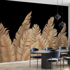 Fototapet Majestic Leaves, Royal Black, personalizat, Photowall