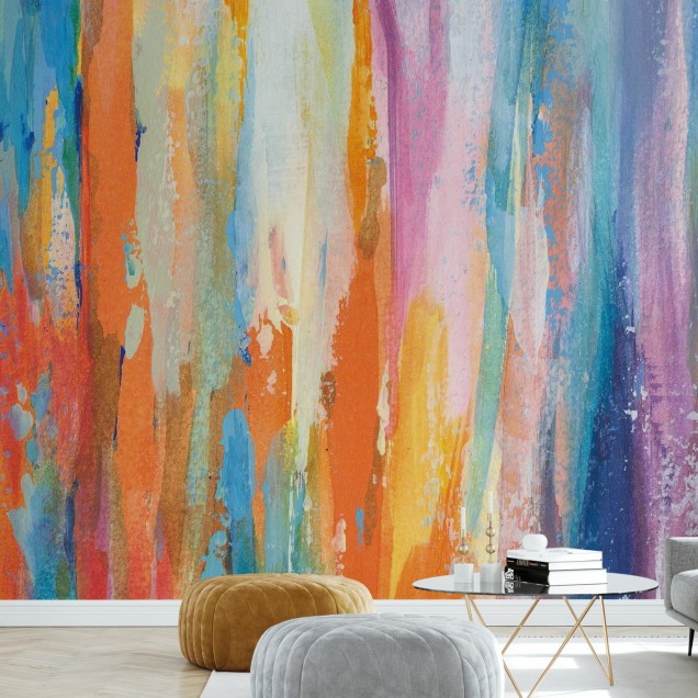Tapet abstract cu culori vibrante, design modern