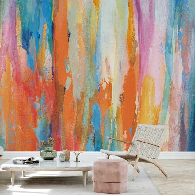 Tapet abstract cu culori vibrante, design modern