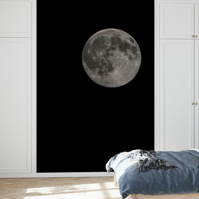 Fototapet detaliat cu luna într-un interior modern