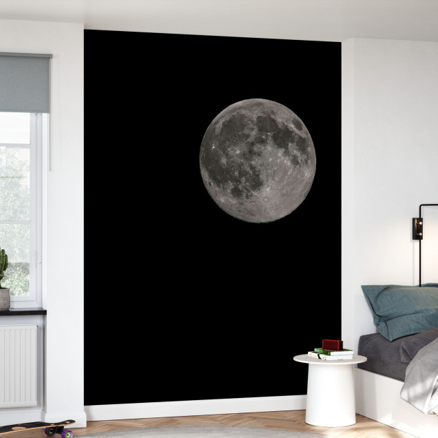 Fototapet detaliat cu luna într-un interior modern