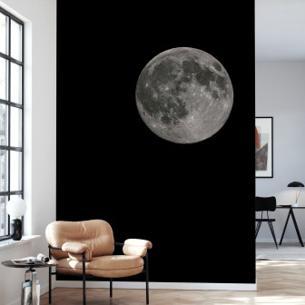 Fototapet detaliat cu luna într-un interior modern