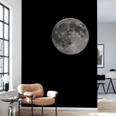 Fototapet detaliat cu luna într-un interior modern