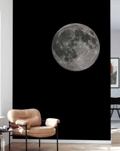 Fototapet detaliat cu luna într-un interior modern