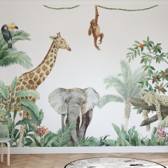 Fototapet Jungle Friends with Elephant, personalizat, Photowall