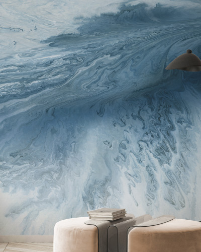 Fototapet cu valuri teal pentru decor interior