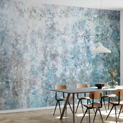 Tapet cu design abstract in nuante de gri si albastru, perfect pentru living sau dormitor.