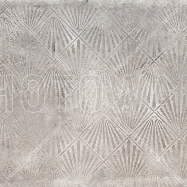 Tapet cu design geometric Urban Archaeo Fan Chalk, cu aspect texturat, potrivit pentru living sau dormitor