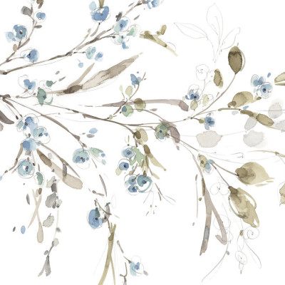 Fototapet cu design floral albastru