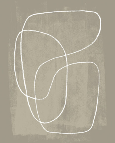 Tapet cu design minimalist Pencil Scribble II - linii albe pe un fundal gri