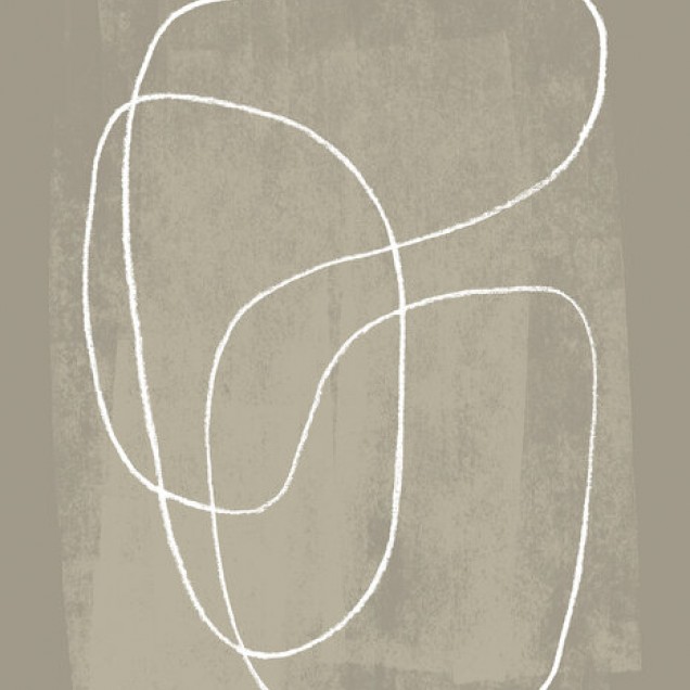 Tapet cu design minimalist Pencil Scribble II - linii albe pe un fundal gri