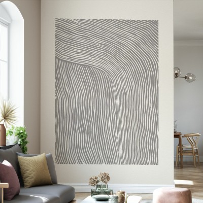 Tapet cu dungi geometrice gri, Stripes Linocut.