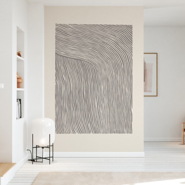Tapet cu dungi geometrice gri, Stripes Linocut.