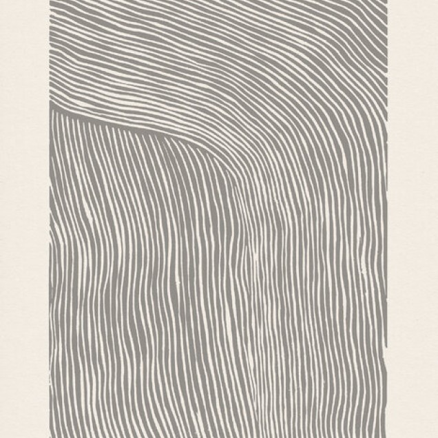 Tapet cu dungi geometrice gri, Stripes Linocut.