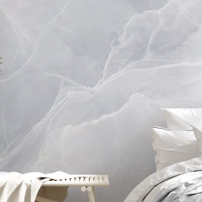 Tapet modern cu design unic - Marble Breeze, Pale Blue