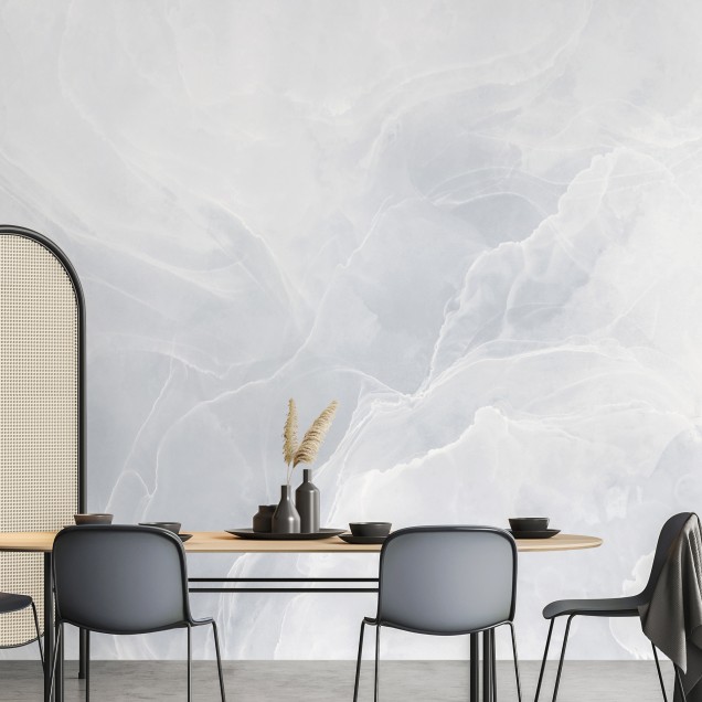 Tapet modern cu design unic - Marble Breeze, Pale Blue