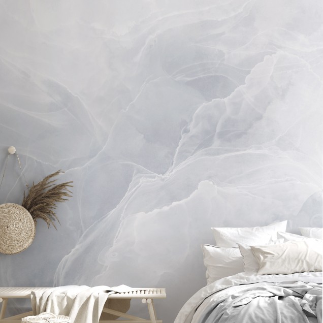 Tapet modern cu design unic - Marble Breeze, Pale Blue