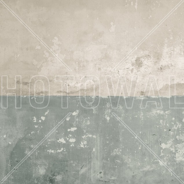Flaking Plaster Wall, Green, un fototapet cu o textură rustică și unică, cu un design ce imită un perete de cărămidă vechi.