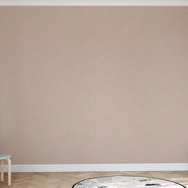 Tapet Rose, Brown Cream, cu un design elegant, ce ilustrează un model de petale de trandafir în nuanțe delicate de crem și maro