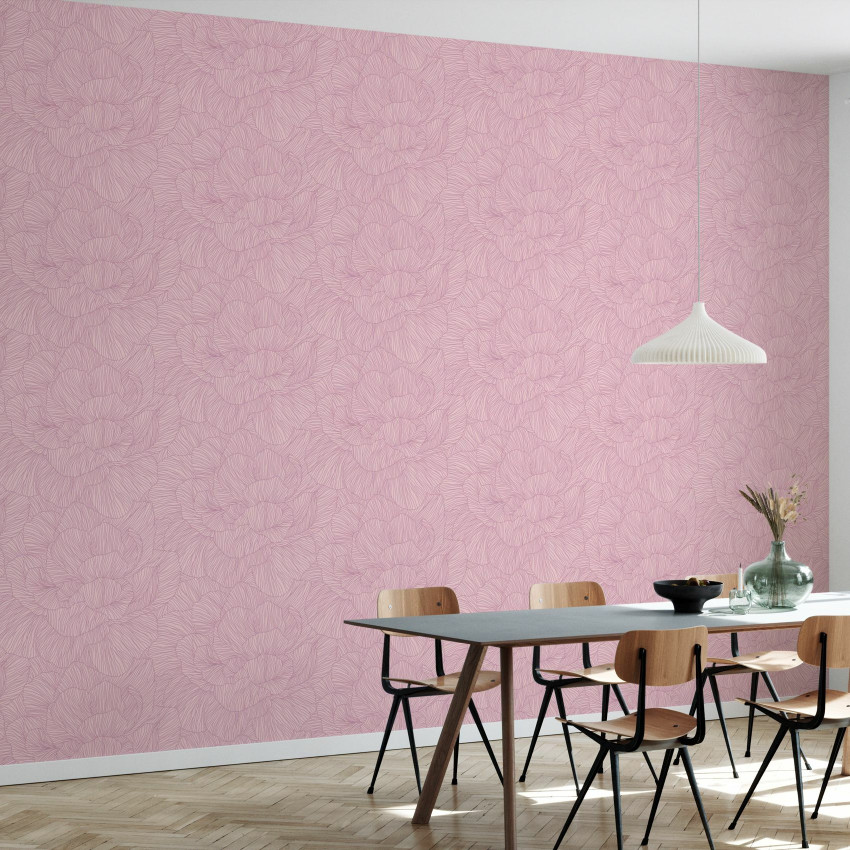 Tapet dormitor Rose, Lenient Pink, cu un design delicat si modern.