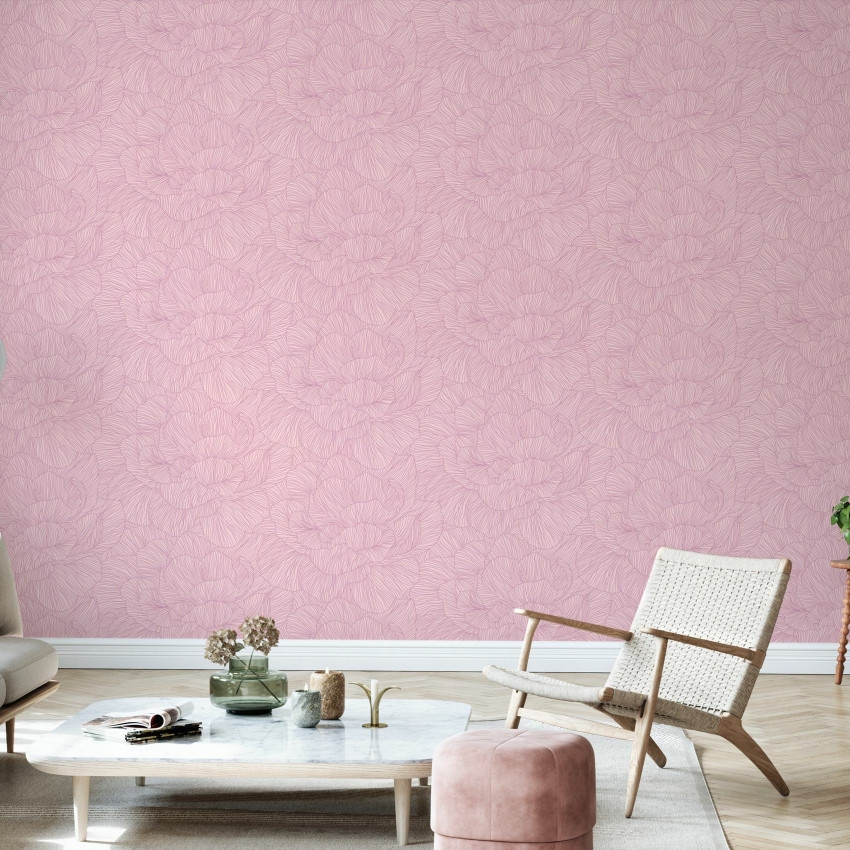 Tapet dormitor Rose, Lenient Pink, cu un design delicat si modern.