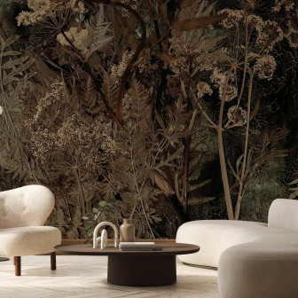 Fototapet floral cu design complex, ideal pentru livinguri moderne