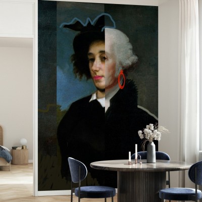 Cheeky Master George wallpaper, portret clasic reinterpretat cu un twist modern, ideal pentru un living modern