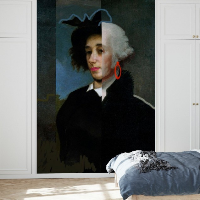 Cheeky Master George wallpaper, portret clasic reinterpretat cu un twist modern, ideal pentru un living modern