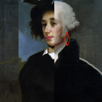 Cheeky Master George wallpaper, portret clasic reinterpretat cu un twist modern, ideal pentru un living modern