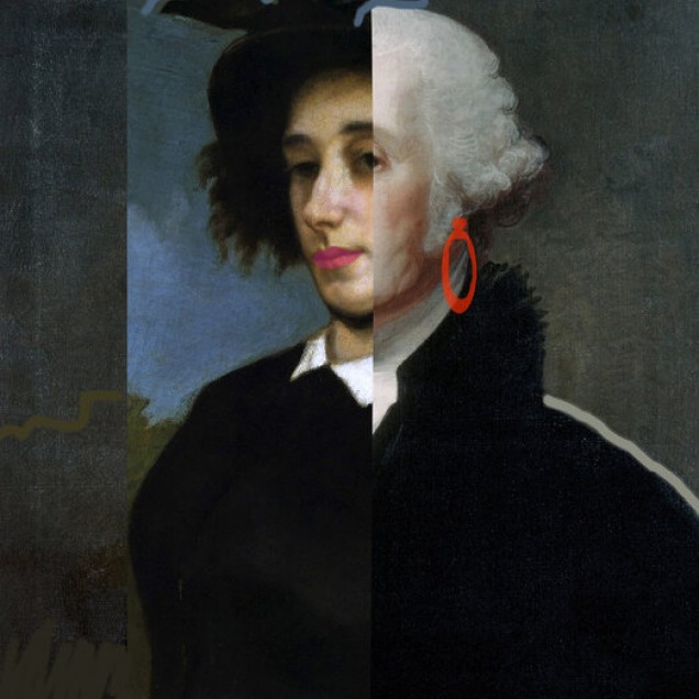 Cheeky Master George wallpaper, portret clasic reinterpretat cu un twist modern, ideal pentru un living modern