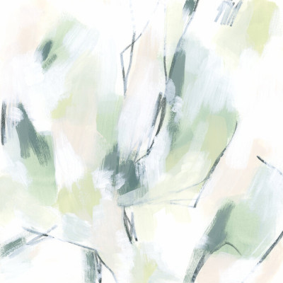 Tapet abstract cu design modern si elegant in nuante de verde si alb