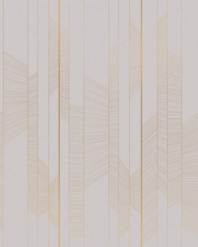 Tapet cu linii aurii delicate, dispuse în moduri geometrice elegante.