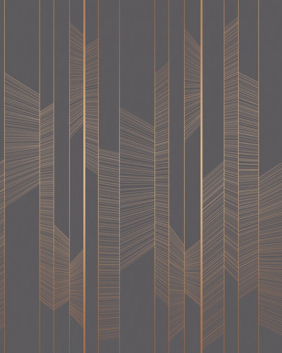 Tapet geometric modern, cu linii subtile din aur roz pe un fundal de moale