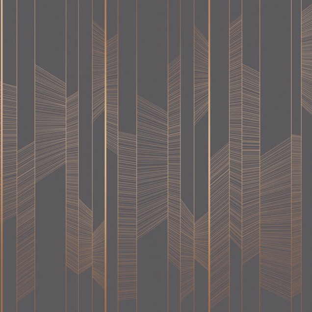 Tapet geometric modern, cu linii subtile din aur roz pe un fundal de moale