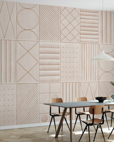 Tapet cu model geometric modern Levels, Sand