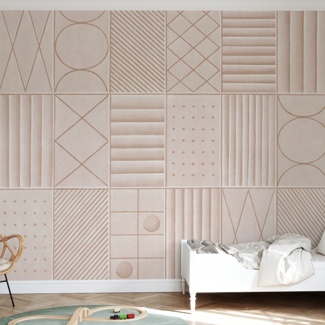 Tapet cu model geometric modern Levels, Sand