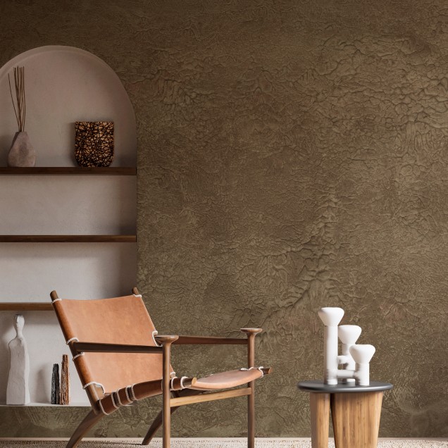 Arcadia IX - Fototapet cu textură de beton, maro, perfect pentru living