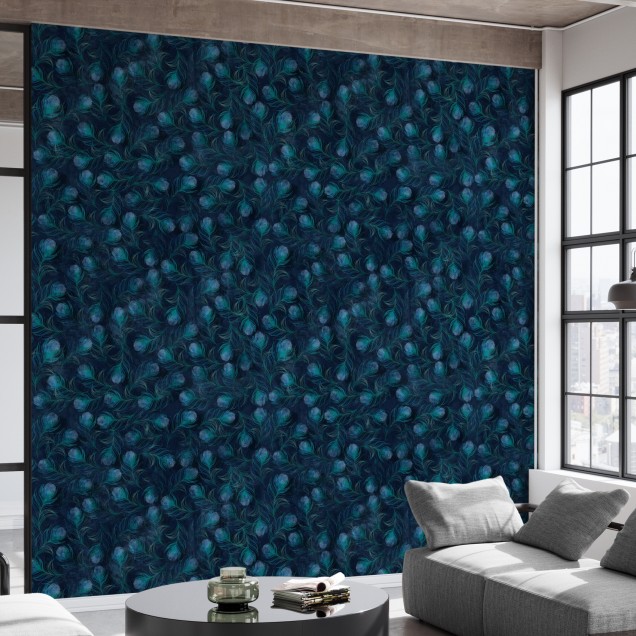 Tapet cu pene de păun, design modern și elegant