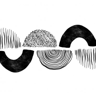 Tapet minimalist cu forme abstracte, perfect pentru o sală de mese cu un aer modern.